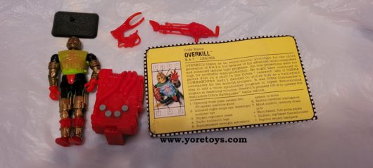 1992 Hasbro Gi Joe Cobra Overkill Figure with Accessories